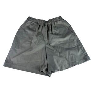 Vintage 80s Act III High Waisted Chino Shorts Women L Tan Elastic Waist Pull On